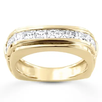 1.54 ct. Princess Cut Channel Set Diamond Men's Ring