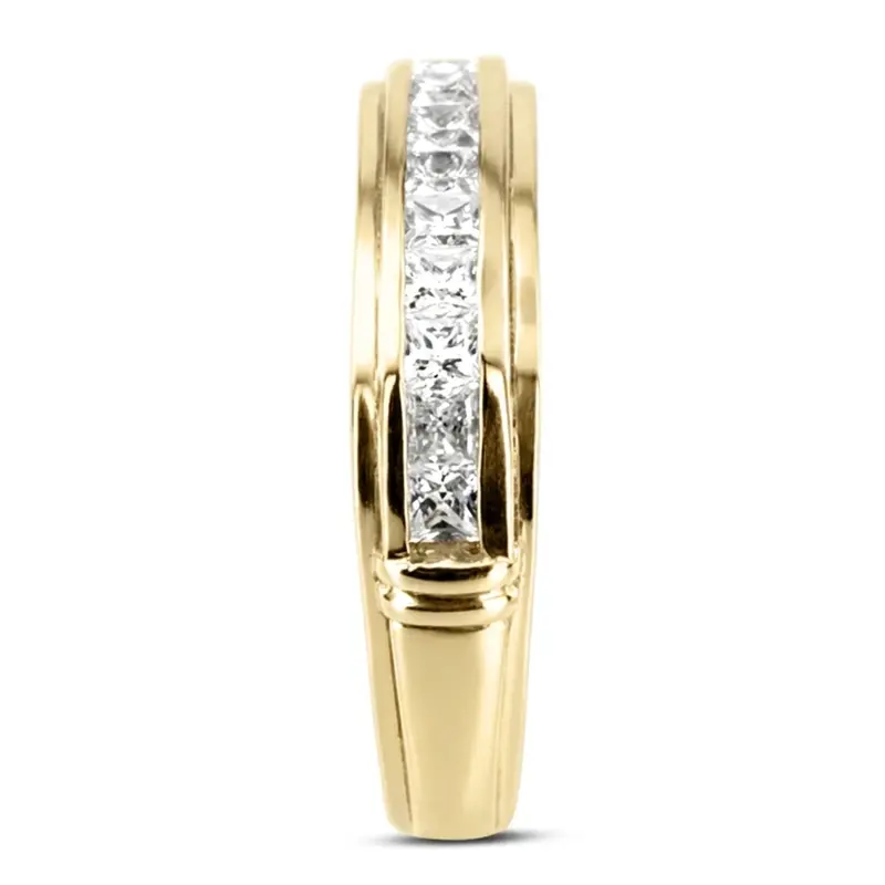 14K white gold 1.54 ct. Princess Cut Channel Set Diamond Men's Ring - alternate view 3
