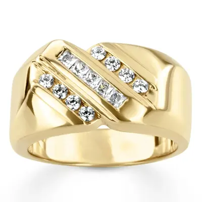 0.49 ct. Round Cut Channel Set Diamond Men's Ring alternate view