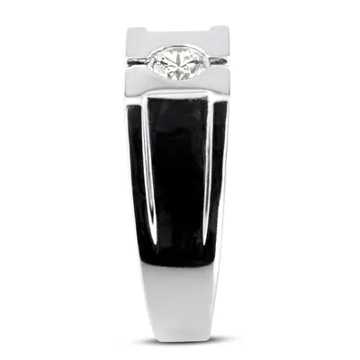 14K white gold 0.35 ct. Solitaire Diamond Man Ring - alternate view 5 thumbnail