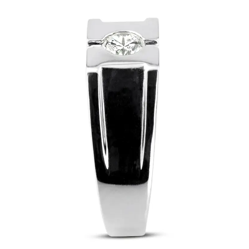 14K white gold 0.35 ct. Solitaire Diamond Man Ring - alternate view 5