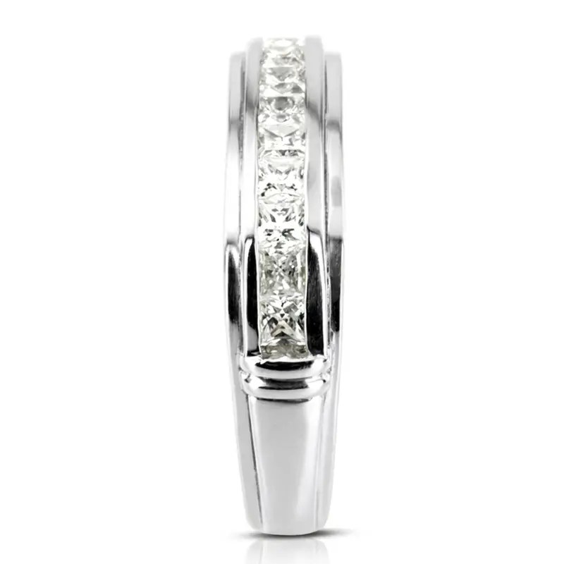14K white gold 1.54 ct. Princess Cut Channel Set Diamond Men's Ring - alternate view 5