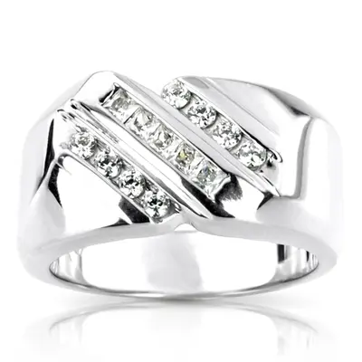 0.49 ct. Round Cut Channel Set Diamond Men's Ring