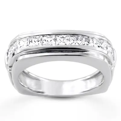 1.54 ct. Princess Cut Channel Set Diamond Men's Ring alternate view