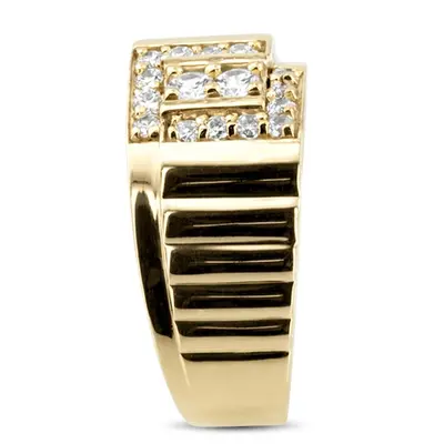 14K white gold 0.62 ct. Round Cut Pave Diamond Men's Ring - alternate view 5 thumbnail