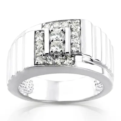 0.62 ct. Round Cut Pave Diamond Men's Ring - view 1 of 6