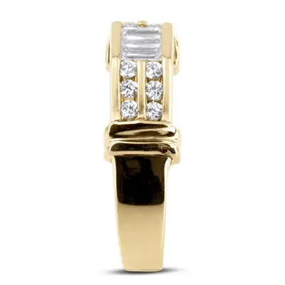 14K white gold 0.50 ct. tw. Baguette Channel Set Diamond Men's Ring - alternate view 6 thumbnail