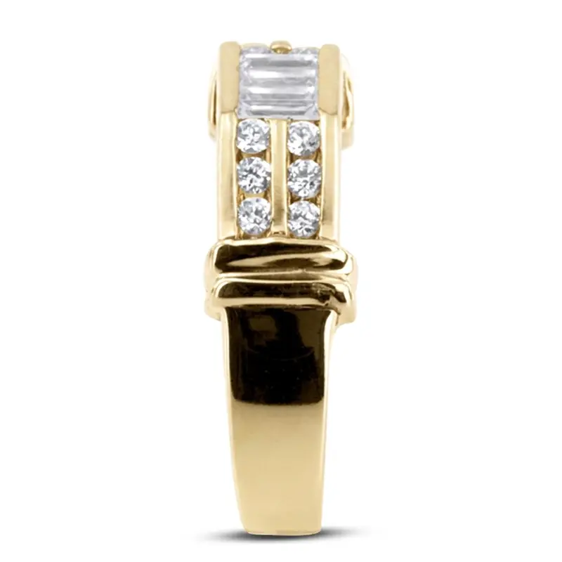 14K white gold 0.50 ct. tw. Baguette Channel Set Diamond Men's Ring - alternate view 6