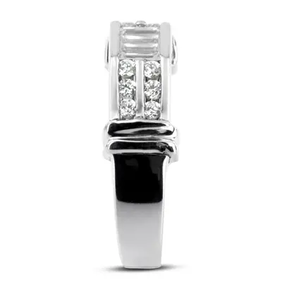14K white gold 0.50 ct. tw. Baguette Channel Set Diamond Men's Ring - alternate view 5 thumbnail