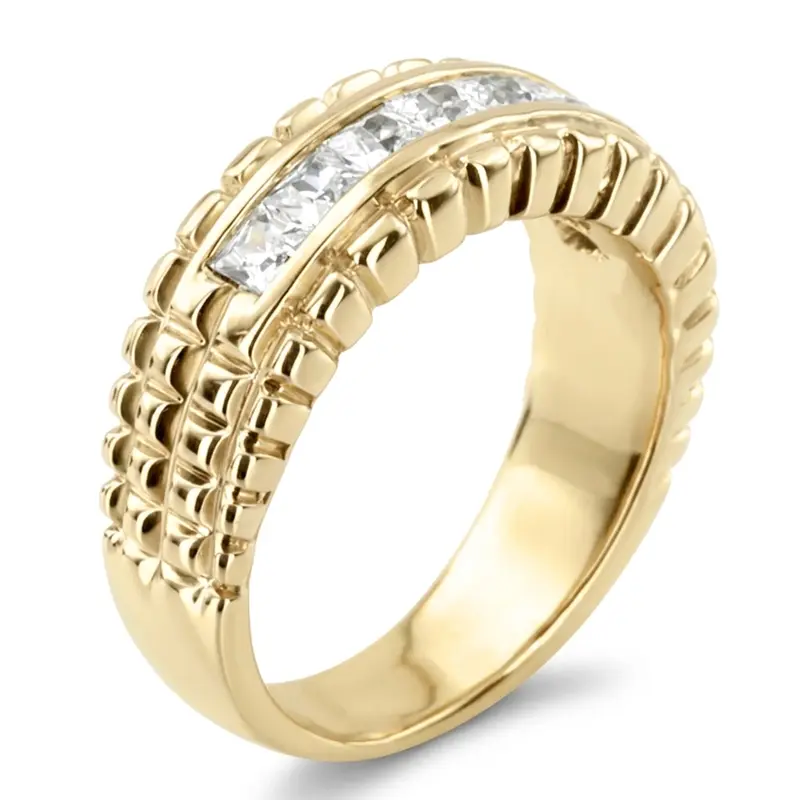 14K white gold 1.36 ct. Princess Cut Channel Set Diamond Men's Ring - alternate view 6