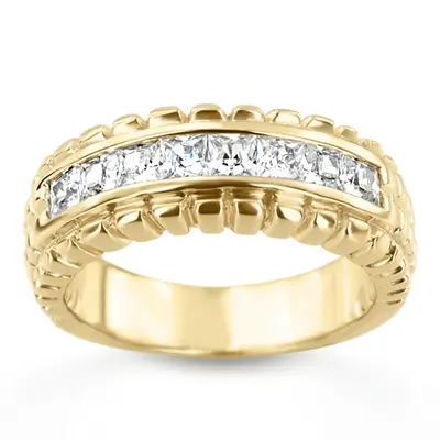 1.36 ct. Princess Cut Channel Set Diamond Men's Ring
