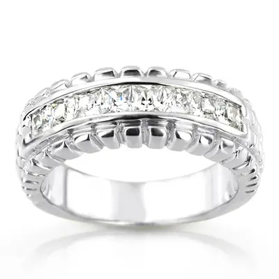 1.36 ct. Princess Cut Channel Set Diamond Men's Ring alternate view