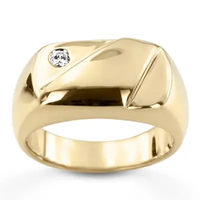 0.07 ct. Round Cut Solitaire Diamond Men's Ring