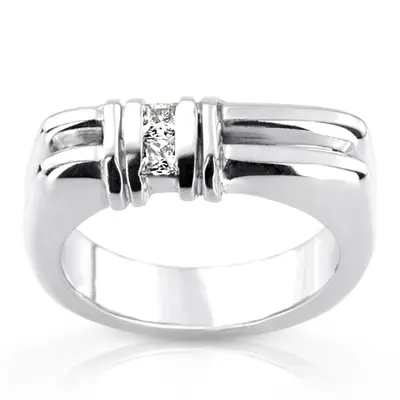 0.20 ct. Princess Cut Diamond Men's Ring alternate view