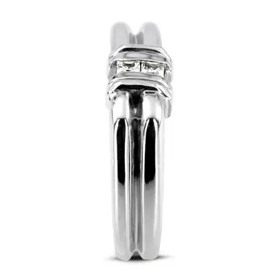 14K white gold 0.20 ct. Princess Cut Diamond Men's Ring - alternate view 5 thumbnail