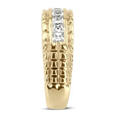 14K white gold 1.36 ct. Princess Cut Channel Set Diamond Men's Ring - alternate view 5 thumbnail