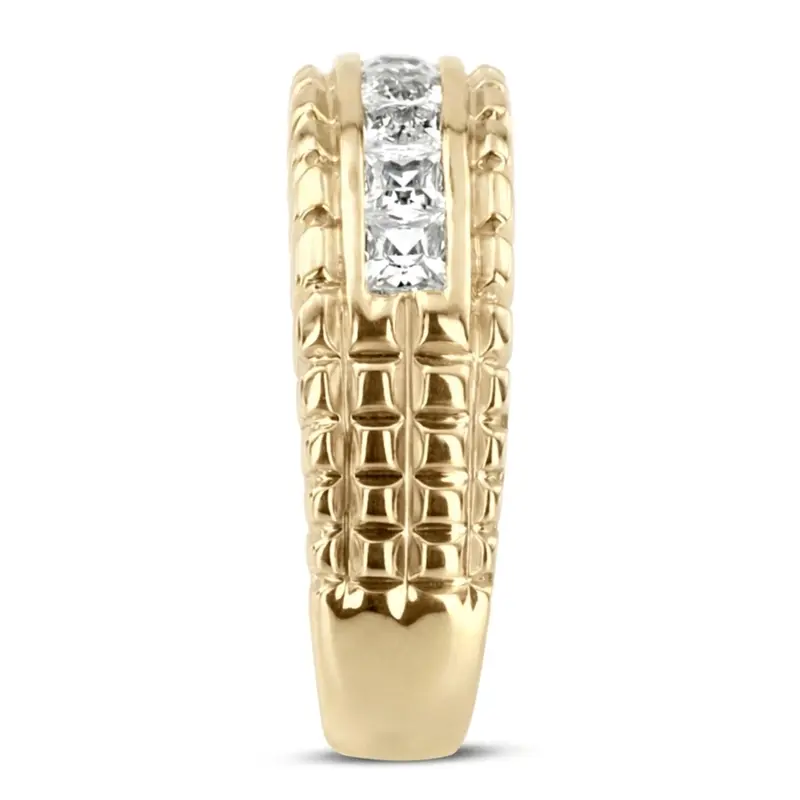 14K white gold 1.36 ct. Princess Cut Channel Set Diamond Men's Ring - alternate view 5