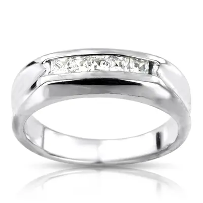 0.50 ct. Princess Cut Channel Set Diamond Men's Ring