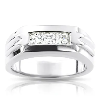 0.60 ct. Princess Cut Channel Set Diamond Man Ring 1 - view 1 of 6