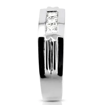 14K white gold 0.60 ct. Princess Cut Channel Set Diamond Man Ring 1 - alternate view 3 thumbnail