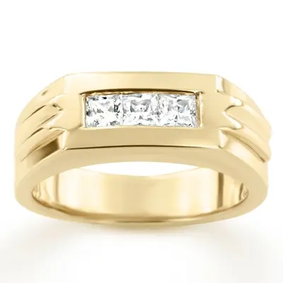 0.60 ct. Princess Cut Channel Set Diamond Man Ring 1 - view 2 of 6