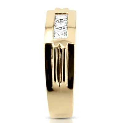 14K white gold 0.60 ct. Princess Cut Channel Set Diamond Man Ring 1 - alternate view 5 thumbnail
