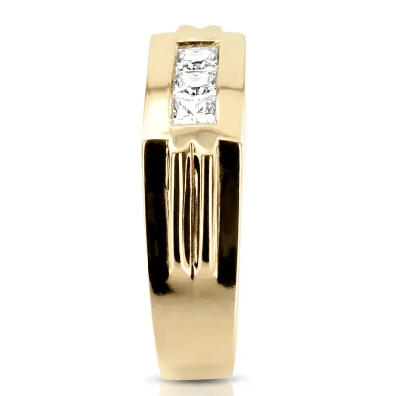 14K white gold 0.60 ct. Princess Cut Channel Set Diamond Man Ring 1 - alternate view 5
