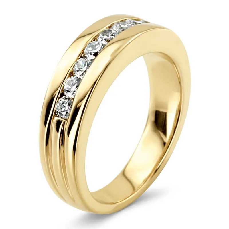 14K white gold 0.56 ct. Round Cut Channel Set Men's Diamond Ring - alternate view 6