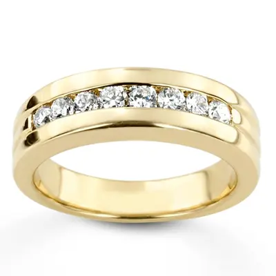 0.56 ct. Round Cut Channel Set Men's Diamond Ring - view 2 of 6