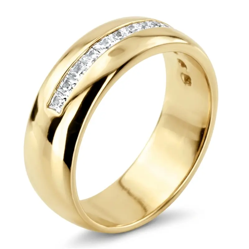 14K white gold 0.75 ct. Princess Cut Channel Set Diamond Men's Ring - alternate view 6