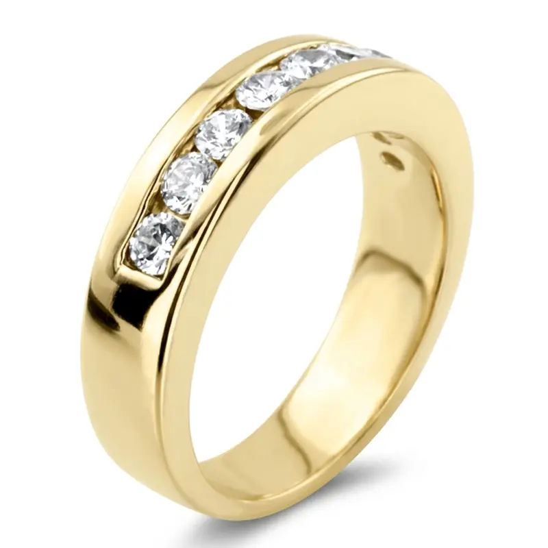 14K white gold 0.90 ct. Round Cut Channel Set Man Diamond Ring - alternate view 6