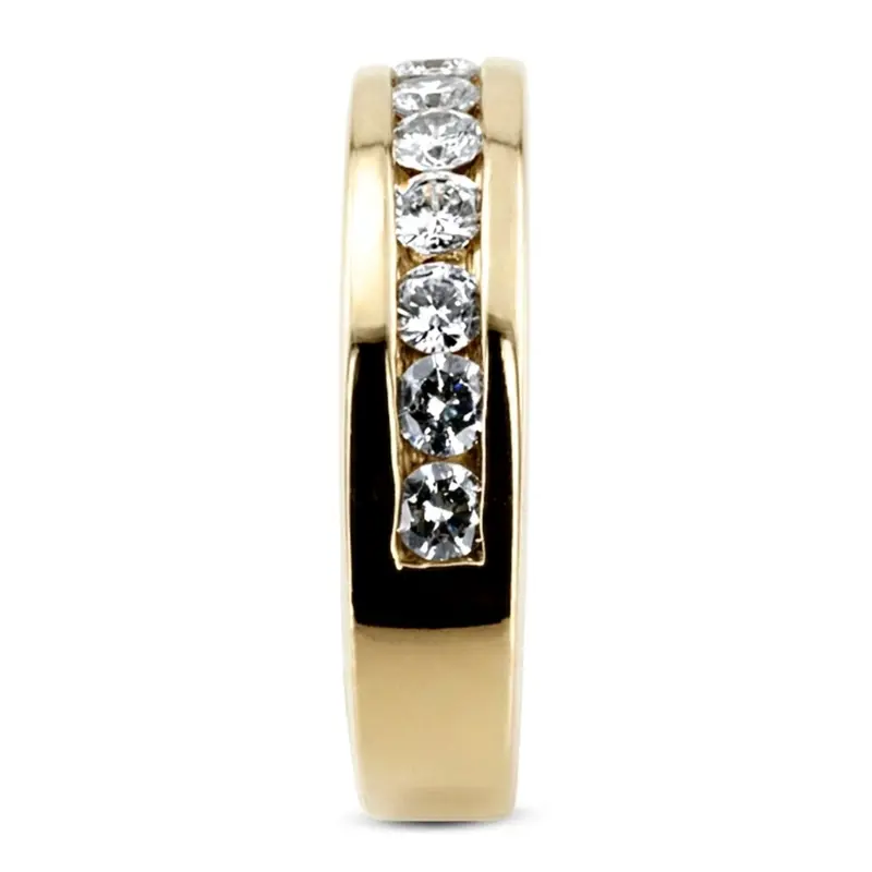 14K white gold 0.90 ct. Round Cut Channel Set Man Diamond Ring - alternate view 5
