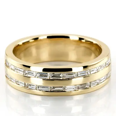 1.32 ct. tw. Baguette Channel Set Diamond Men's Ring alternate view
