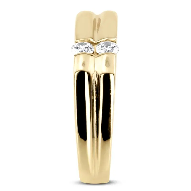 platinum 0.30 ct. Round Cut Channel Set Diamond Men's Ring - alternate view 5