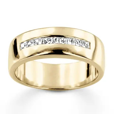 0.63 ct. Princess Cut Channel Set Diamond Men's Ring alternate view