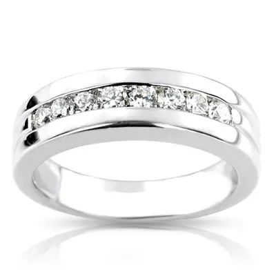 0.56 ct. Round Cut Channel Set Men's Diamond Ring - view 1 of 6