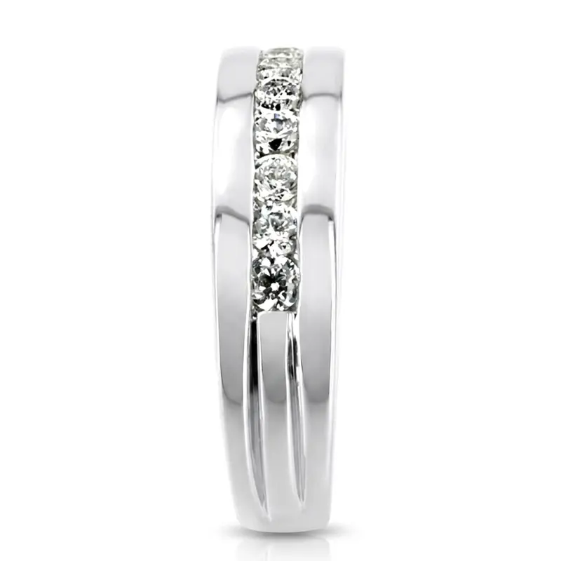 14K white gold 0.56 ct. Round Cut Channel Set Men's Diamond Ring - alternate view 4