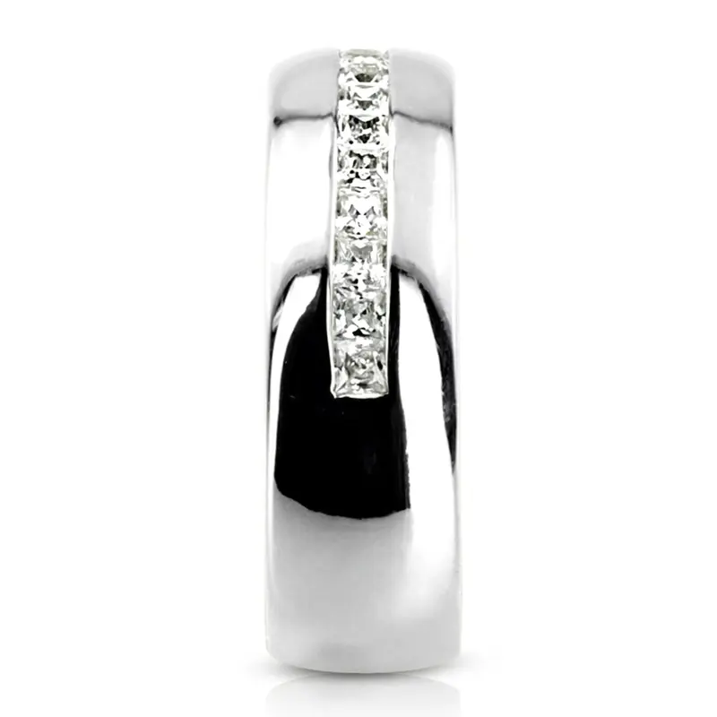 14K white gold 0.75 ct. Princess Cut Channel Set Diamond Men's Ring - alternate view 4