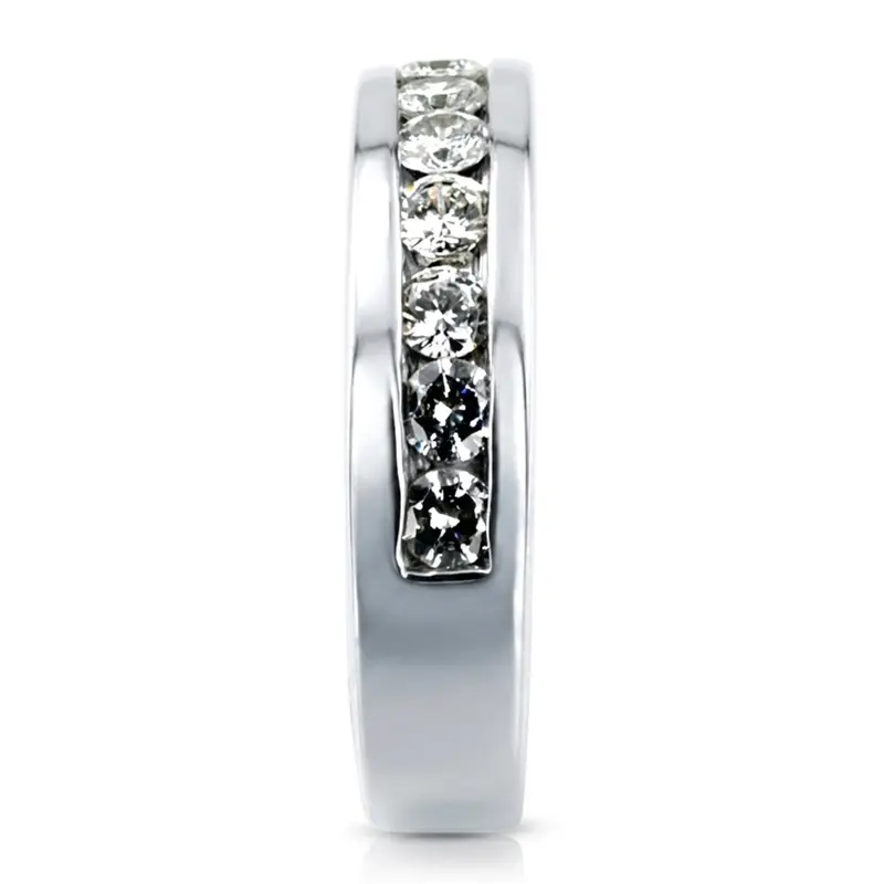 14K white gold 0.90 ct. Round Cut Channel Set Man Diamond Ring - alternate view 4