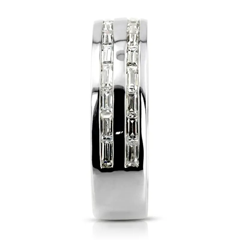 14K white gold 1.32 ct. tw. Baguette Channel Set Diamond Men's Ring - alternate view 3