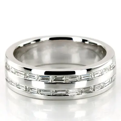 1.32 ct. tw. Baguette Channel Set Diamond Men's Ring