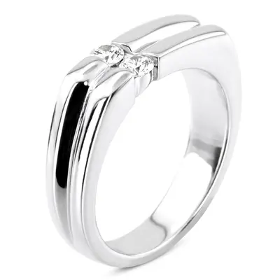 platinum 0.30 ct. Round Cut Channel Set Diamond Men's Ring - alternate view 3 thumbnail