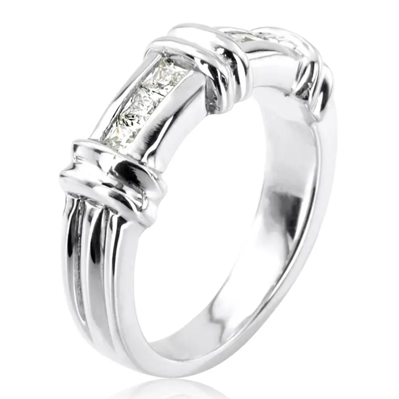 14K yellow gold 0.60 ct. Princess Cut Channel Set Diamond Man Ring - alternate view 3