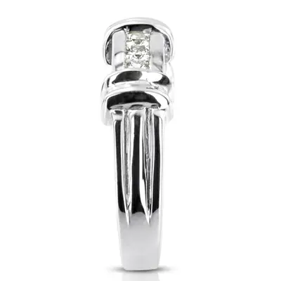 14K yellow gold 0.60 ct. Princess Cut Channel Set Diamond Man Ring - alternate view 4 thumbnail