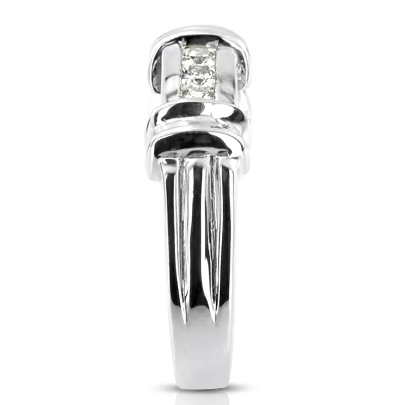 14K yellow gold 0.60 ct. Princess Cut Channel Set Diamond Man Ring - alternate view 4