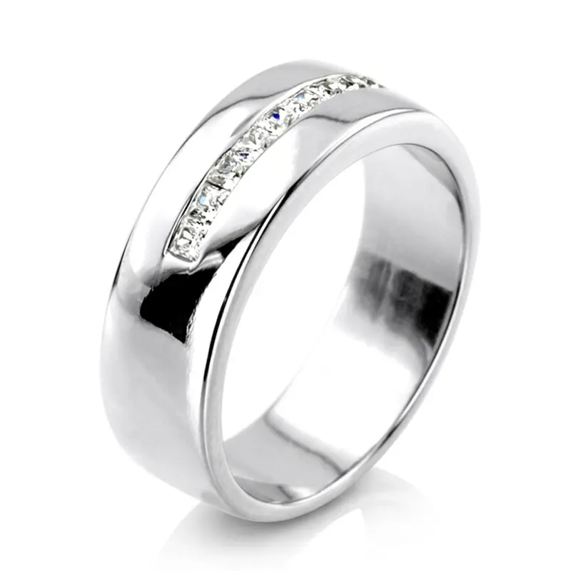 14K white gold 0.63 ct. Princess Cut Channel Set Diamond Men's Ring - alternate view 3