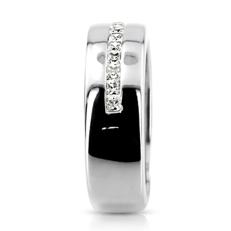 14K white gold 0.63 ct. Princess Cut Channel Set Diamond Men's Ring - alternate view 4