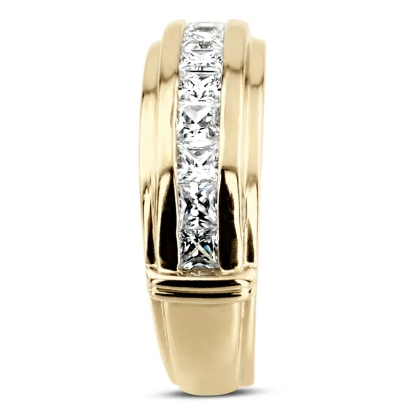 14K white gold 1.70 ct. Princess Cut Diamond Men's Ring - alternate view 5