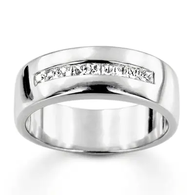0.63 ct. Princess Cut Channel Set Diamond Men's Ring