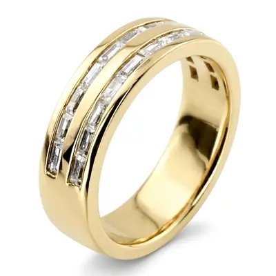 14K white gold 1.32 ct. tw. Baguette Channel Set Diamond Men's Ring - alternate view 7 thumbnail